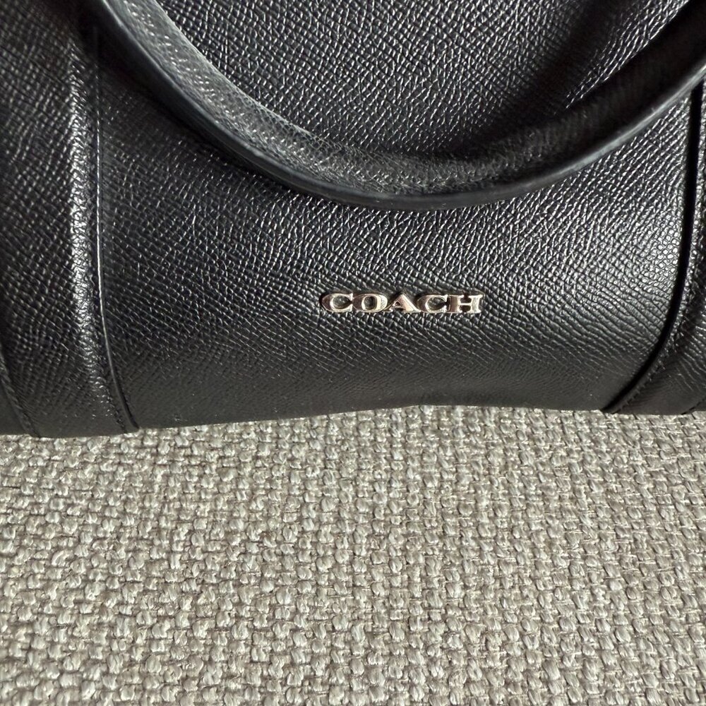 Coach Pebble Leather Briefcase Black - Picture 2 of 5